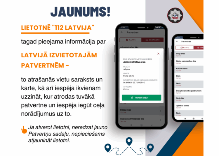 Lietotnē “112 Latvija” tagad pieejama informācija par tuvākajām patvertnēm Lietotnē “112 Latvija” tagad pieejama informācija par tuvākajām patvertnēm