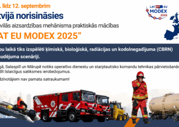 No 9. līdz 12. septembrim Latvijā norisināsies ES civilās aizsardzības mācības “LAT EU MODEX 2025”